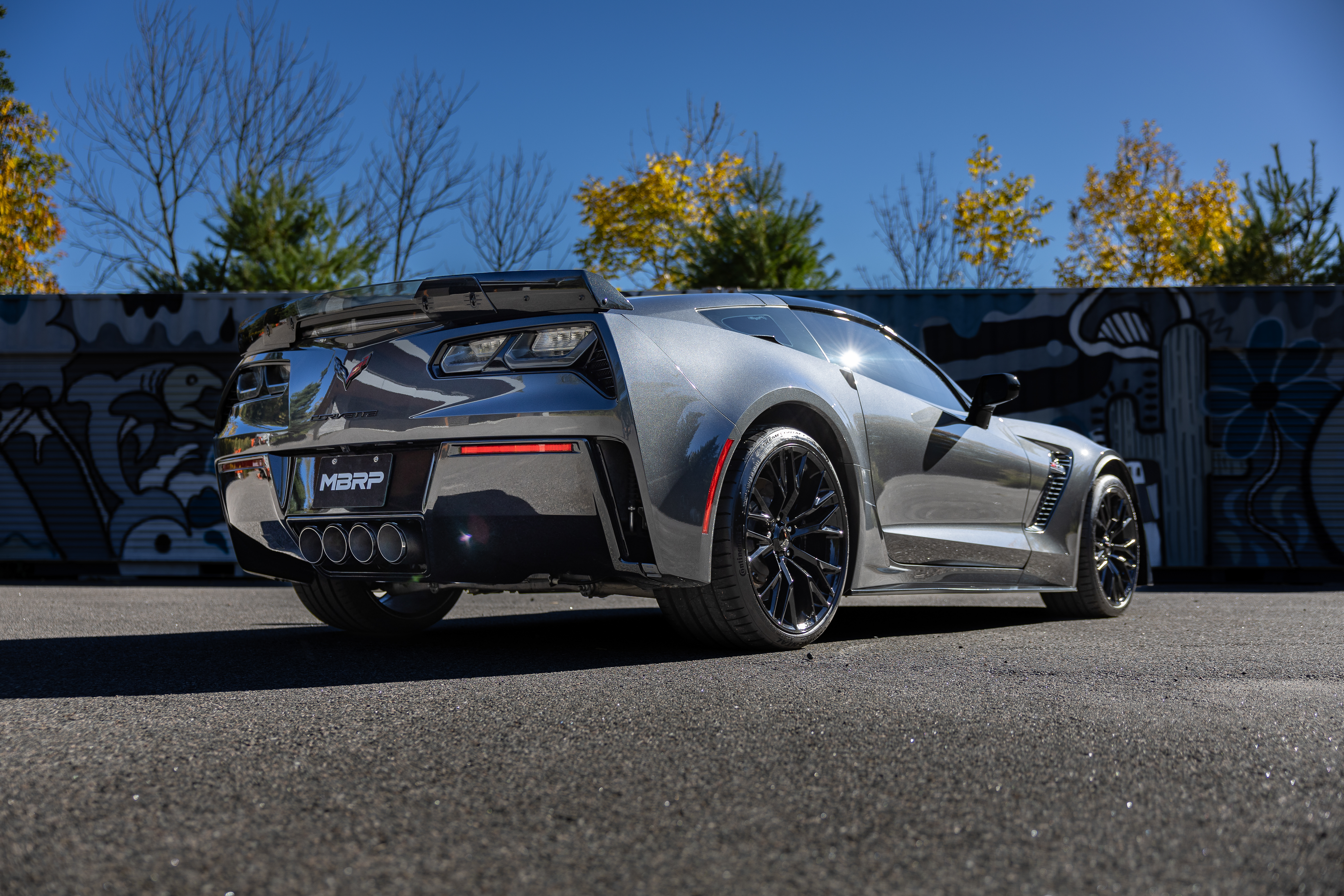 MBRP Exhaust 3in. Axle-Back; Quad Rear With 4.5in. Carbon Fiber Tips, T304, Active
